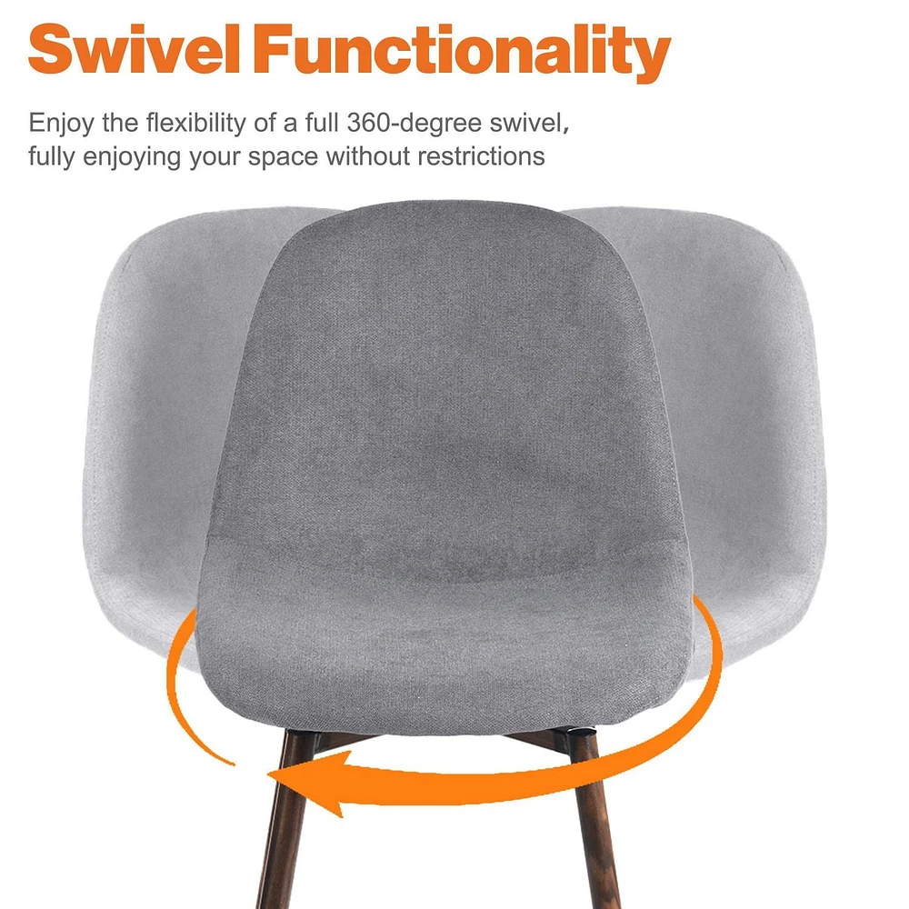 Homycasa Contemporary Set of 2 Barstool Swivel Counter Stools
