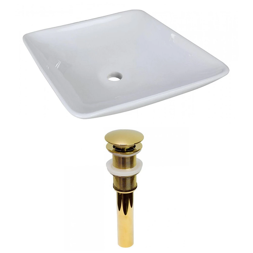American Imaginations AI-31473 16,5 pouces W au-dessus du navire blanc de compteur pour le bâti de mur de bâti de mur