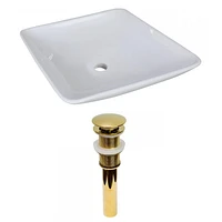 American Imaginations AI-31473 16,5 pouces W au-dessus du navire blanc de compteur pour le bâti de mur de bâti de mur