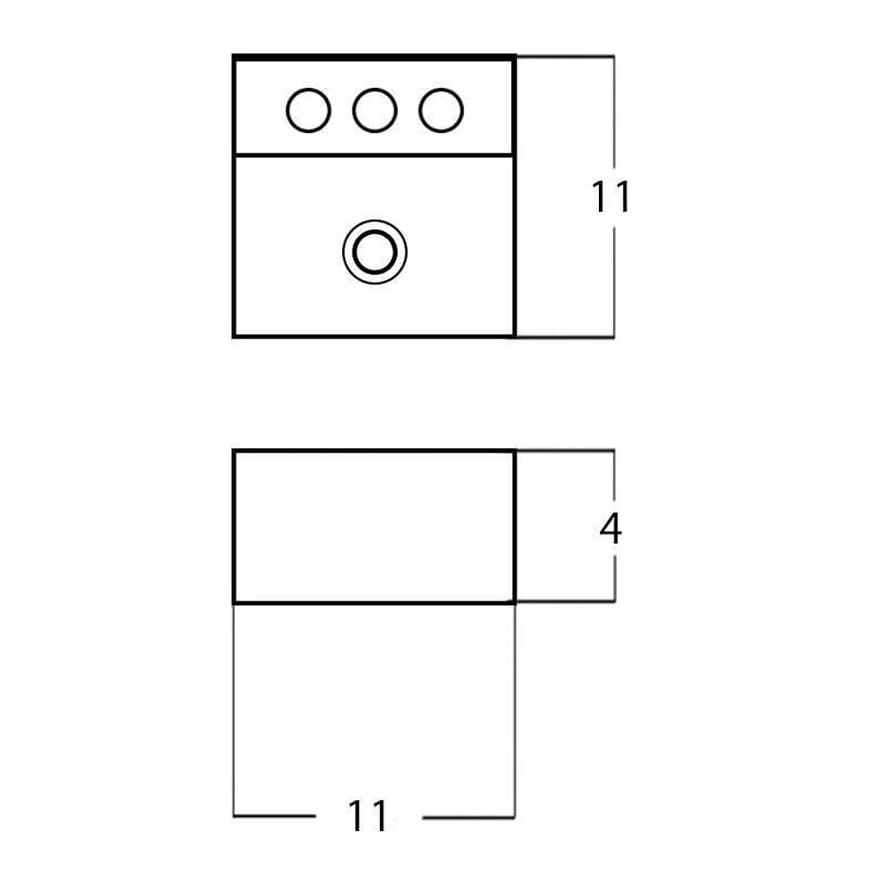 American Imaginations -in. W Above Counter White Bathroom Vessel Sink For 3H8-in. Center Drilling AI