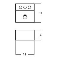 American Imaginations -in. W Above Counter White Bathroom Vessel Sink For 3H8-in. Center Drilling AI