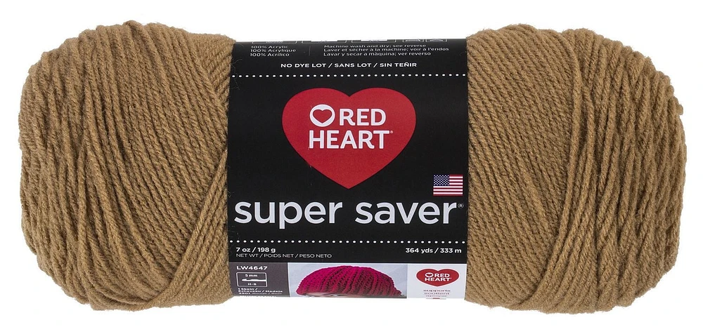 Red Heart Super Saver Yarn, Solid, Acrylic #4 Medium, 7oz/198g, 364 Yards