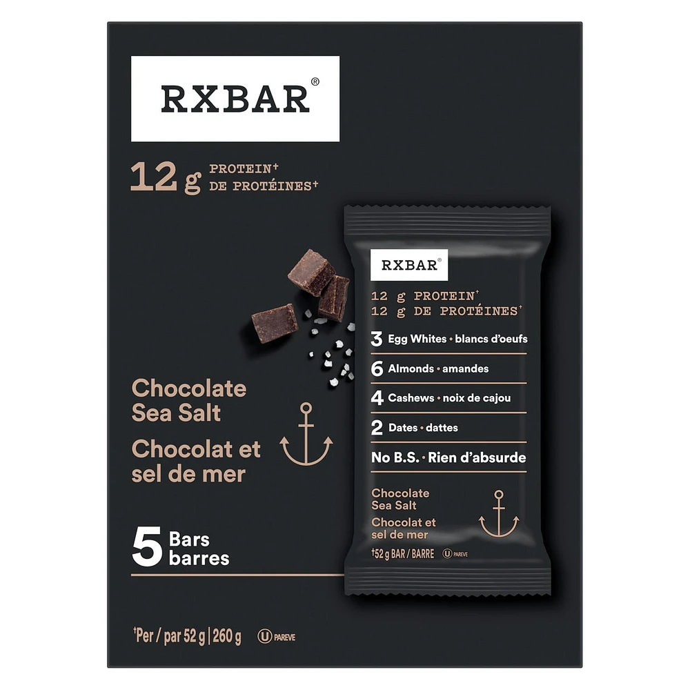 Barres protéinées RXBAR® Chocolat et sel de mer 5 x 52 g RX CHOC SSLT BAR - FRENCH
