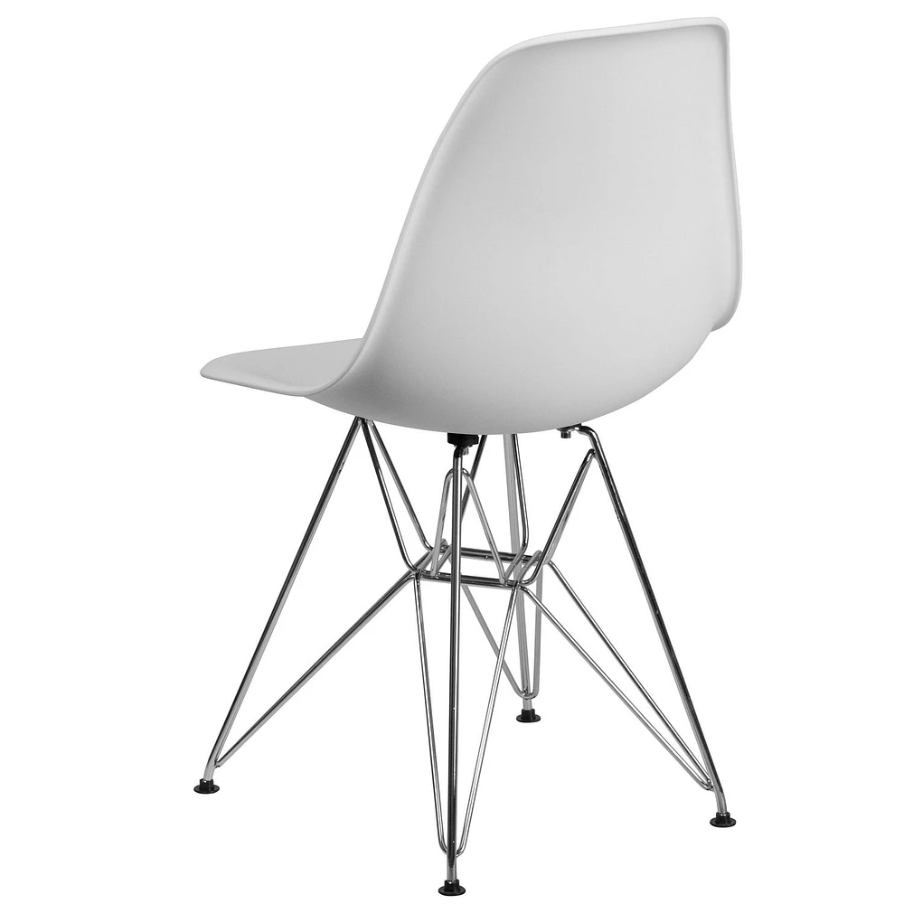 Chaise en plastique noir de la série Elon avec base chromée