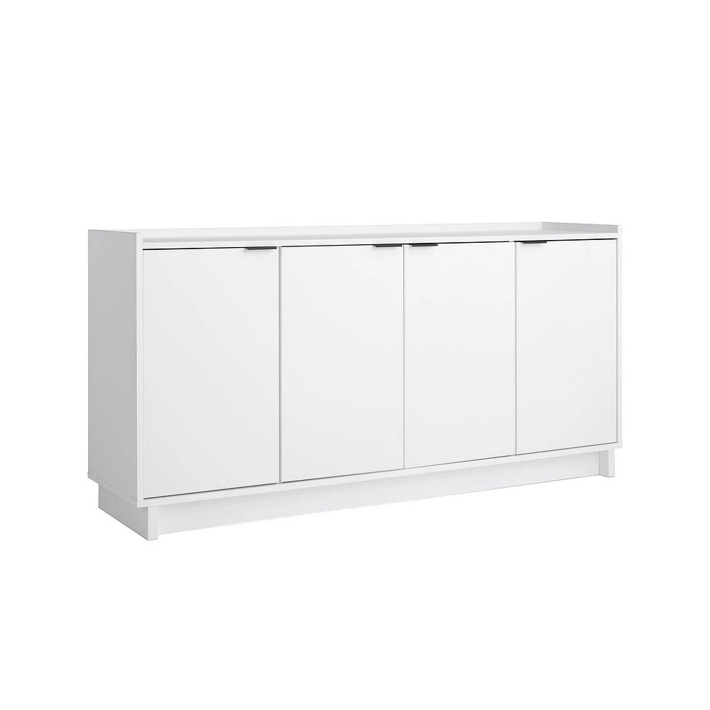 Prepac Simply Modern 4 Door Accent Cabinet White