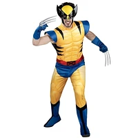 MARVEL Adult Wolverine Costume - Padded Jumpsuit, Gloves, Detachable Claws, and 3D Plastic Mask