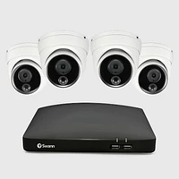 Système de sécurité Swann DVR MicroSD 1080p 4 canaux 64 Go avec 4 caméras Bullet à détection de chaleur et de mouvement - Blanc