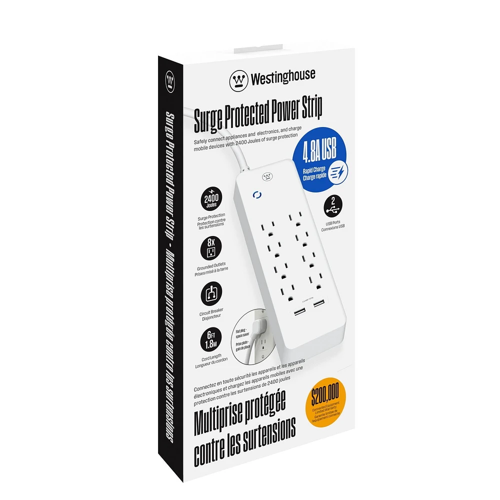 Westinghouse 8-Outlet USB Surge Protector