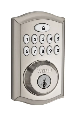 Serrure électronique traditionnelle Weiser SmartCode 10, nickel satiné
