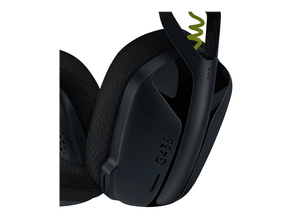 Logitech G435 LIGHTSPEED et Bluetooth Sans Fil Casque Gaming - Casque léger circum-auriculaire, micro intégré, batterie de 18h, compatible avec Dolby Atmos, PC, PS4, PS5, Mobile Casque de jeu sans fil G435 LIGHTSPEED