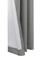 Nova, panneau de rideau à œillets en faux lin texturé, 100% occultant 52" x 63", greige