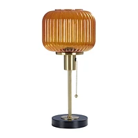 HOMETRENDS Table Lamp, 16 in., black/brass