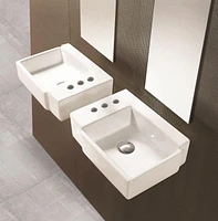 American Imaginations 16.25-in. W Wall Mount White Bathroom Vessel Sink Set For 3H4-in. Right Faucet AI-31181