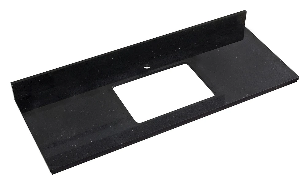 47,6 pouces W 18,25 po D Stone Top En Noir Couleur Galaxy Pour Robinet 1 Trou AI-17436