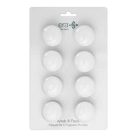 Era Céramique Paquet de 8 Bouton Blanc 1.18 x 1.18 x 1.14 po.