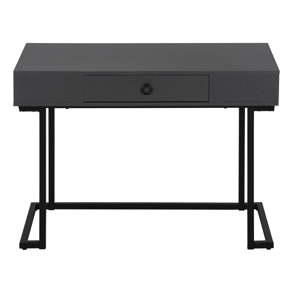 Monarch Specialties Computer Desk, Home Office, Laptop, Storage Drawers, 42"l, Work, Metal, Laminate, Grey, Black, Contemporary, Modern