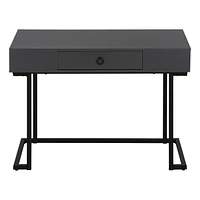 Monarch Specialties Computer Desk, Home Office, Laptop, Storage Drawers, 42"l, Work, Metal, Laminate, Grey, Black, Contemporary, Modern
