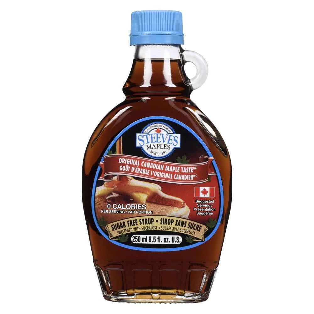 Steeves Maples - 250ml -Sugar Free Maple Taste Syrup - 0 Calories Per Serving - 1 Count, 250ml SM SF Maple