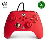 Manette câblée PowerA améliorée pour Xbox – Rouge; manette de jeu, manette de jeu vidéo câblée, manette de jeu, jeux, Xbox Series X|S Xbox Series X|S