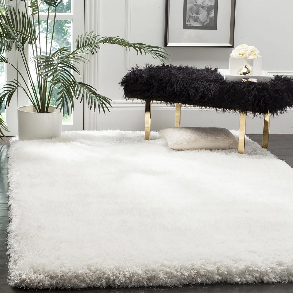Safavieh Luxe Paxton Solid Plush Shag Area Rug, Red, 2'3" X 8' Runner