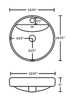 American Imaginations 18.25-in. W Drop In White Bathroom Vessel Sink Set For 1 Hole Center Faucet AI-30803