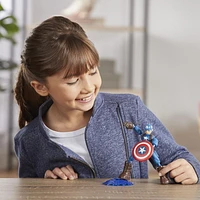 Marvel Avengers Bend And Flex Action Figure Toy, 6-Inch Flexible Captain America Figure, Includes Blast Accessory, For Kids Ages 6 And Up