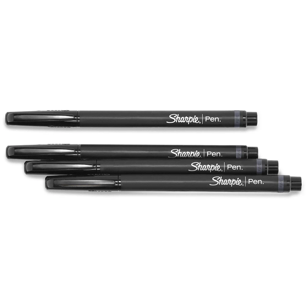Stylos Sharpie, pointe feutre, pointe fine (0,4 mm), noir 4 unités