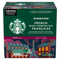 STARBUCKS French Roast Dark Roast Ground Coffee K-Cup Pods 44 ct Box