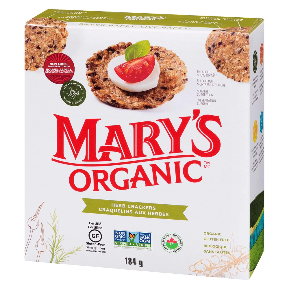 Mary's Gluten Free Herb Organic Crackers, 184GR