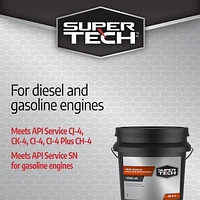 Huile moteur diesel SuperTech 15W40, seau,18.9L Conçu pour les besoins de la flotte et ​ferme.