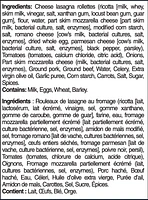 By Chef Ramsay Lasagna with Bolognese Meat Sauce, 10.84 oz Bowl (Frozen), GR Lasagna