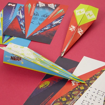 Nerf Paper Airplane Valentine Cards, Paper Activity, Multi-Colored, 24 Count