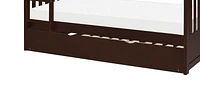 Topline Home Furnishings Lit superposé simple sur simple avec lit gigogne en finition espresso
