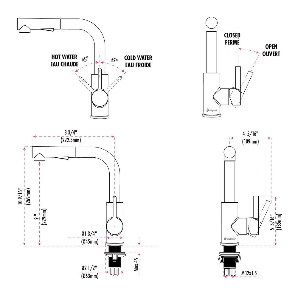 The akuaplus® ANNA pull down Kitchen Faucet