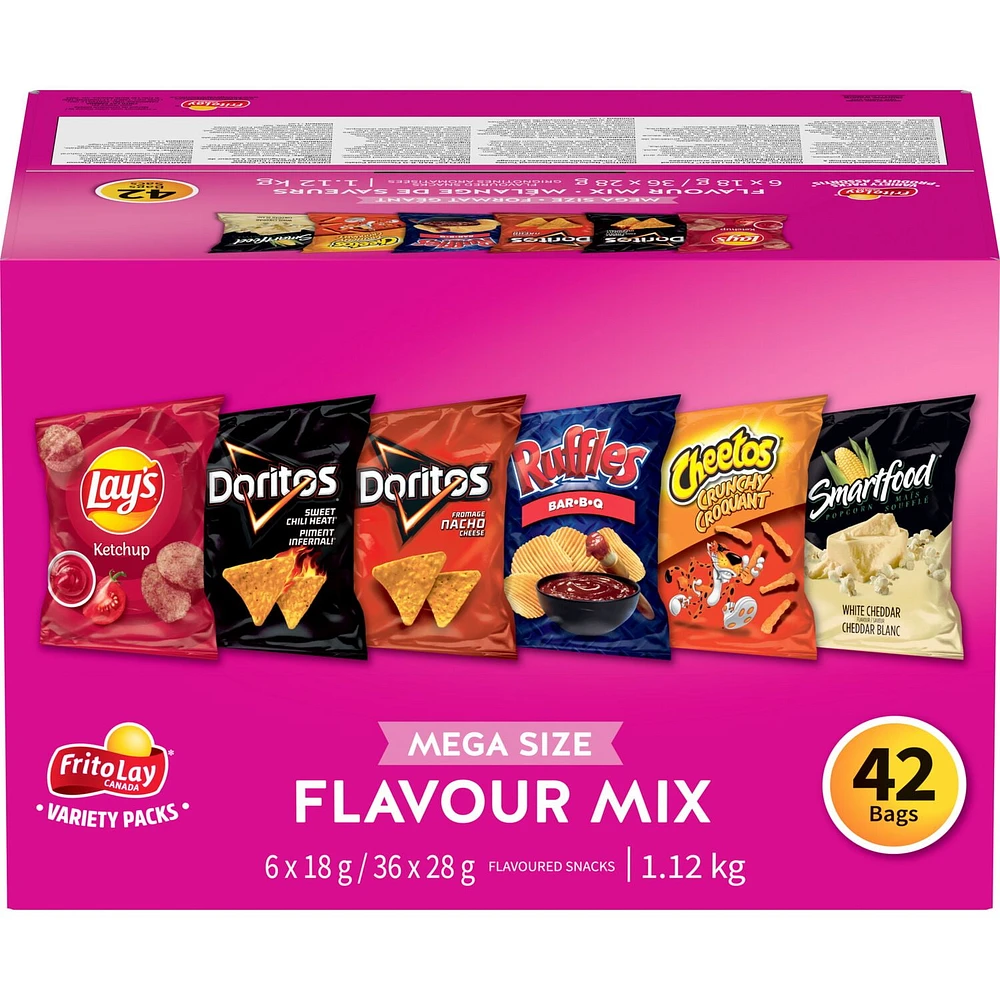 Frito-Lay Variety Packs Flavour Mix Flavoured Snacks, 1116g