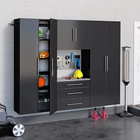 Prepac HangUps 90" Storage Cabinet Set G - 4 pc - Black