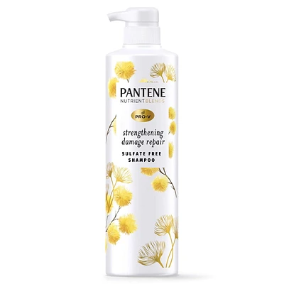 Pantene Sulfate Free Shampoo, Hair Strengthening Anti Frizz Damage Repair with Castor Oil, Safe for Color Treated Hair, Nutrient Blends, 440ML