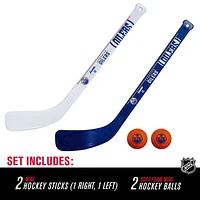 Franklin Sports LNH Ensemble de bâton de hockey miniature pour joueur de Oilers de Edmonton, 2 bâtons and 2 balles
