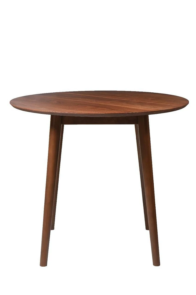 Table à manger Callum en noyer, Table à manger en bois, Table à manger en noyer, Table à manger en MDF, Table à manger en placage, Table à manger en bois moderne, Table à manger ronde