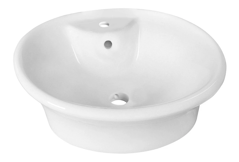 American Imaginations AI-31399 16,5 pouces W au-dessus du navire blanc de compteur pour le perçage de centre de 1 trou