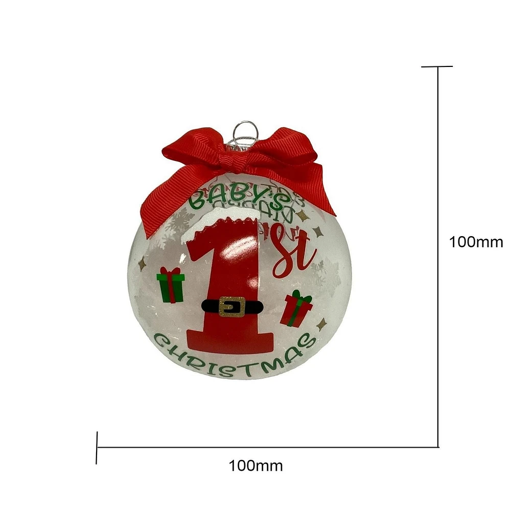 Holiday Time "Baby First Christmas" Collectible Glass Ball Ornament
