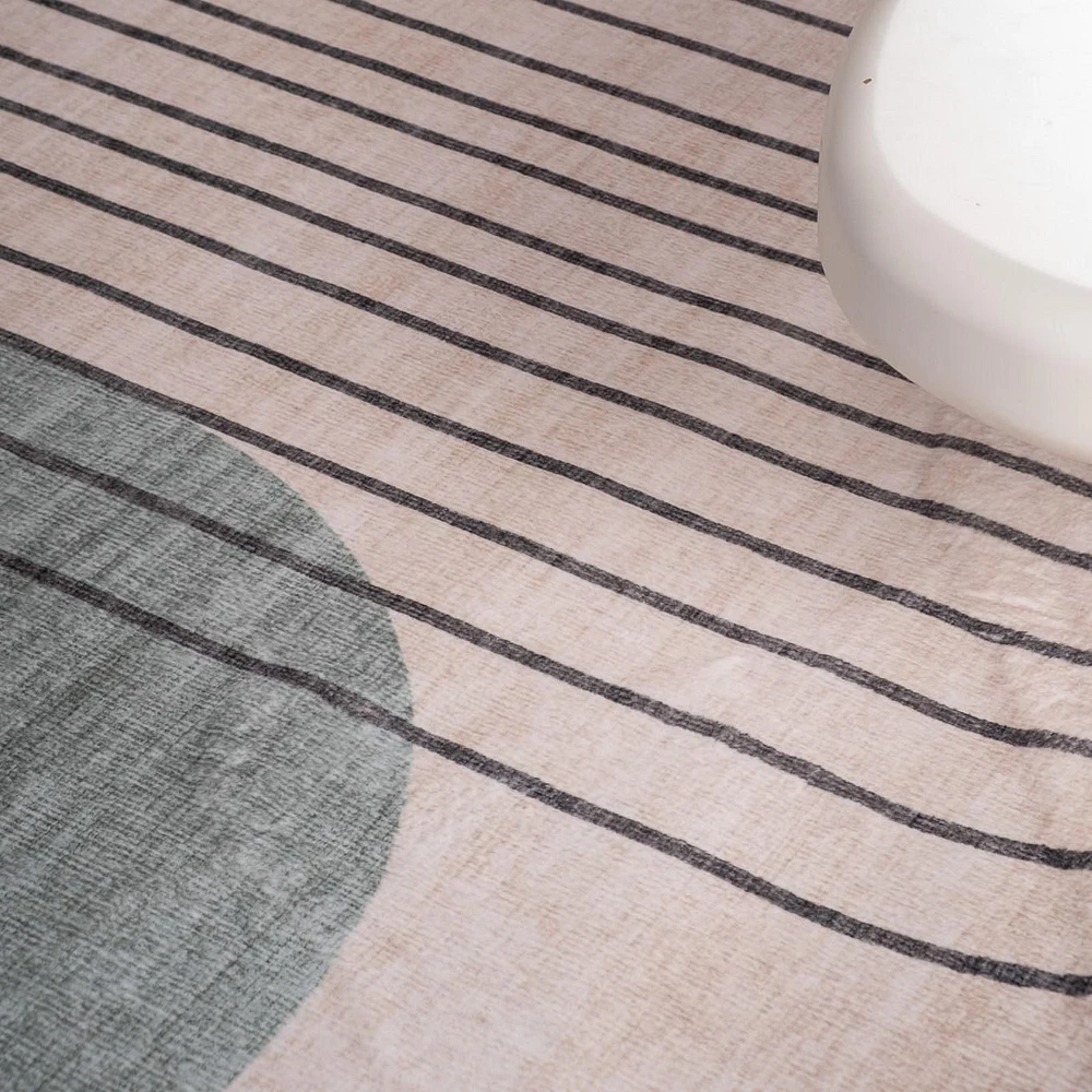Rug Branch Eclipse Mid-Century Modern Indoor Area Rug, Beige Green, Abstract - Living Room, Bedroom, Dining Room, and Office