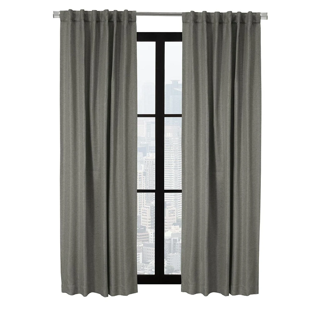 Loft Living Girona assombrissement des pièces Double Tetiere panneau de rideau 52 x 63 in Charbon