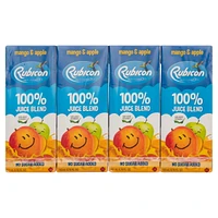 Rubicon Mango & Apple 'No Sugar Added' 100% Juice Blend, 4 x200 mL