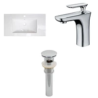 American Imaginations 21.75-in. W Drop In White Bathroom Vessel Sink For Wall Mount Wall Mount Drilling AI-16568