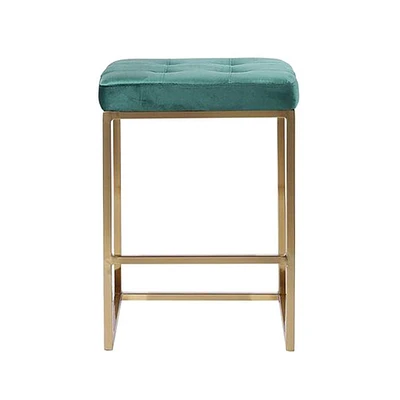 Tabouret de bar moderne et luxueux – Design élégant sans dossier avec pieds dorés brillants, siège rembourré, mélange parfait de style et de confort pour les cuisines et les bars