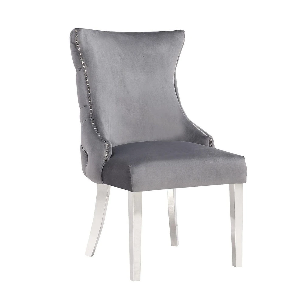 Plata Import - CHAISE DE SALLE À MANGER STONEFORT - PIEDS EN ACIER GRIS