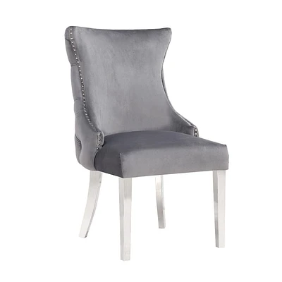 Plata Import - CHAISE DE SALLE À MANGER STONEFORT - PIEDS EN ACIER GRIS