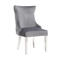Plata Import - CHAISE DE SALLE À MANGER STONEFORT - PIEDS EN ACIER GRIS