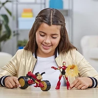 Marvel Bend and Flex, Flex Rider Iron Man figurine articulée flexible de 15 cm avec moto 2 en 1, pour enfants à partir de 4 ans